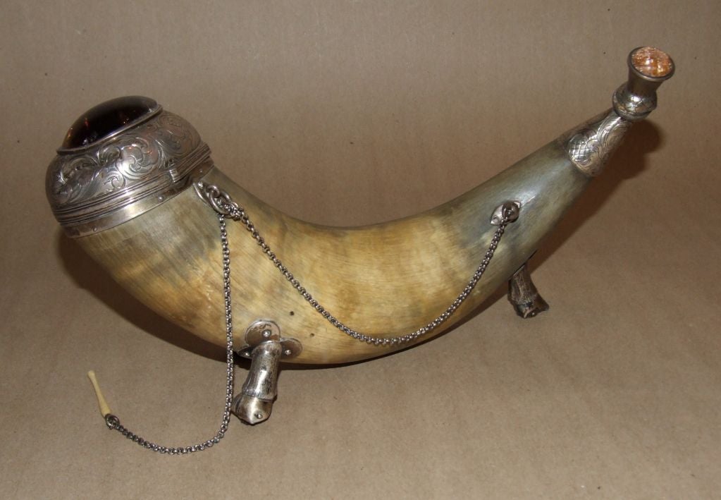 19th Century Scottish Stone Mounted Communal Snuff Horn For Sale at 1stdibs