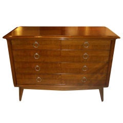 Mid-Century Modern Cabinet with Brass Pulls
