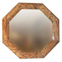 Whimsical Faux-Painted Octagonal Mirror