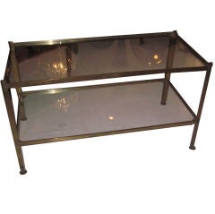 Two-Tiered Brass Coffee Table