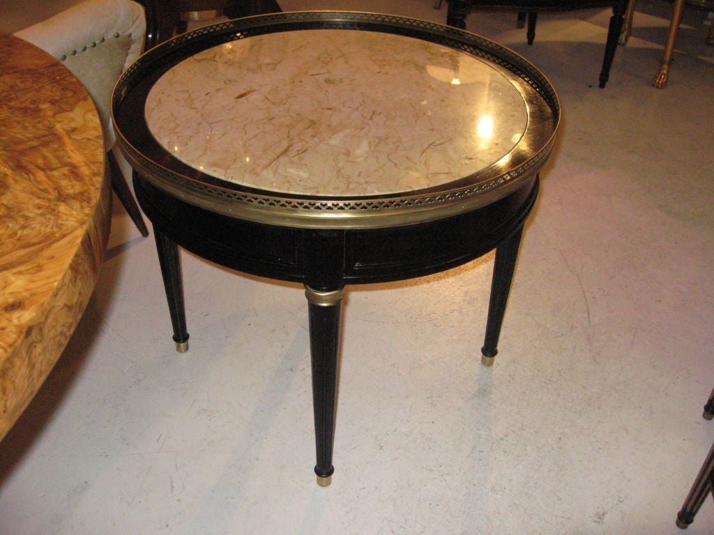 Pair Ebonized Bouillote Side Tables