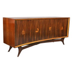 Mid-century modern Italian sideboard w. curved front