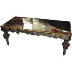 Exceptional Smoked-Glass Mirrored Coffee Table