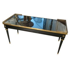 Ebonized Coffee Table In the Jansen Manner With Brass Gallery