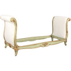 Magnificent  Rococo Style giltwood and  painted day bed