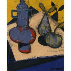Still Life With Pitcher and Fruit, Claude Venard (1913-1999)
