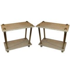 A Pair Jansen Travertine-Top Tables in the Neoclassical Manner