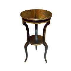 Neoclassical style ebonized and brass trim side table