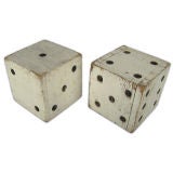 Antique Painted Wooden Pair of Dice