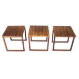 Set of 3 Nesting Rosewood Cube End Tables