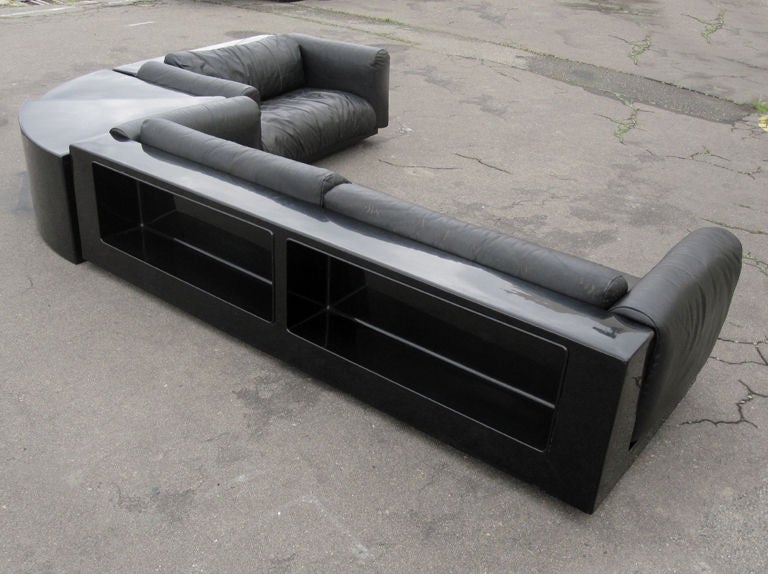 Late 20th Century Cini Boeri Black Gradual System Seating For Sale