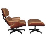 Eames Lounge Chair and Ottoman, Walnut and Tan Leather