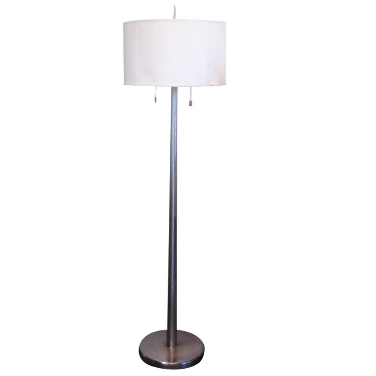 T.H. Robsjohn-Gibbings Nickel Floor Lamp by Hansen
