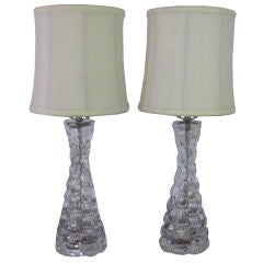 Pair of Carl Fagerlund Table Lamps for Orrefors 12
