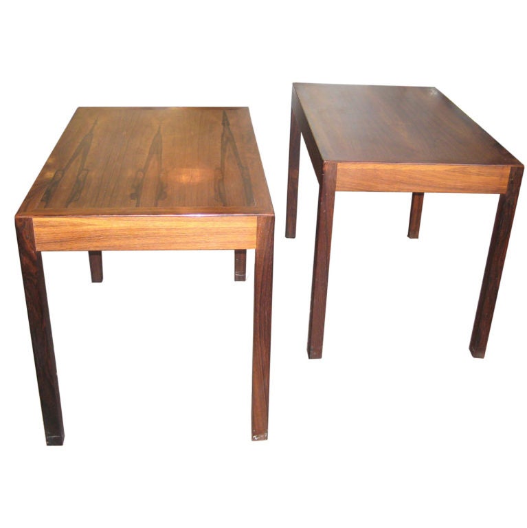 Pair Hans Wegner Rosewood End Tables
