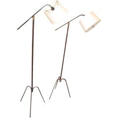 Pair of French Floor Lamps in the manner of Adnet