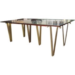 Elegant 10
 Black Walnut and Bronze Dining Table
