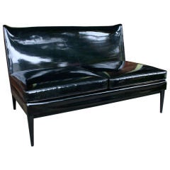 Rare Paul McCobb for Directional Patent Leather Loveseat