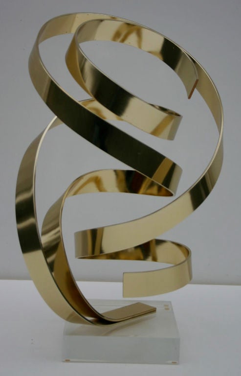 American Polished Brass Ribbon Sculpture
