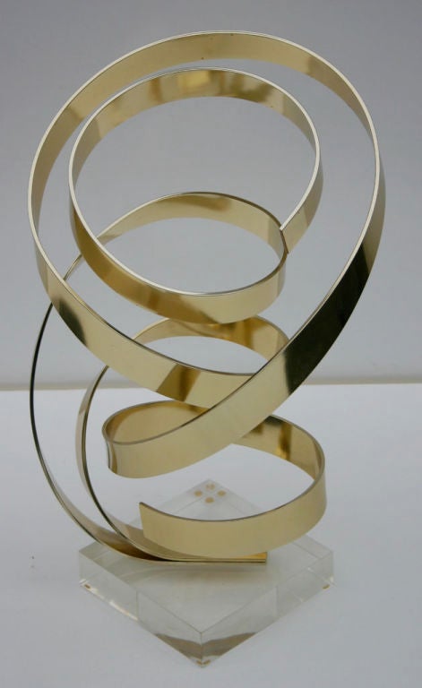 Metal Polished Brass Ribbon Sculpture