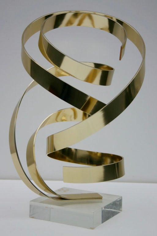Polished Brass Ribbon Sculpture 1