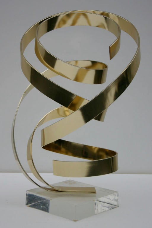 Polished Brass Ribbon Sculpture 2