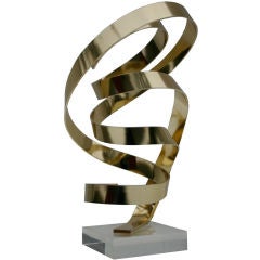 Polished Brass Ribbon Sculpture