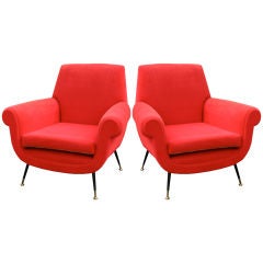Pair Armchairs by Gigi Radice for Minotti
