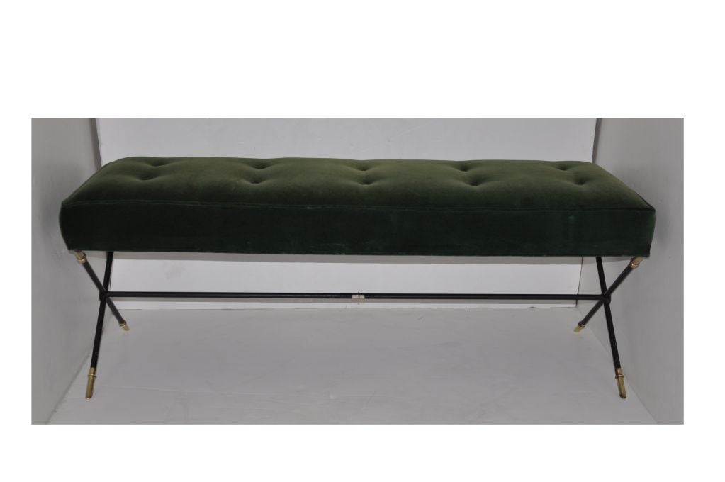 Brass Upholstered Bench - Italy