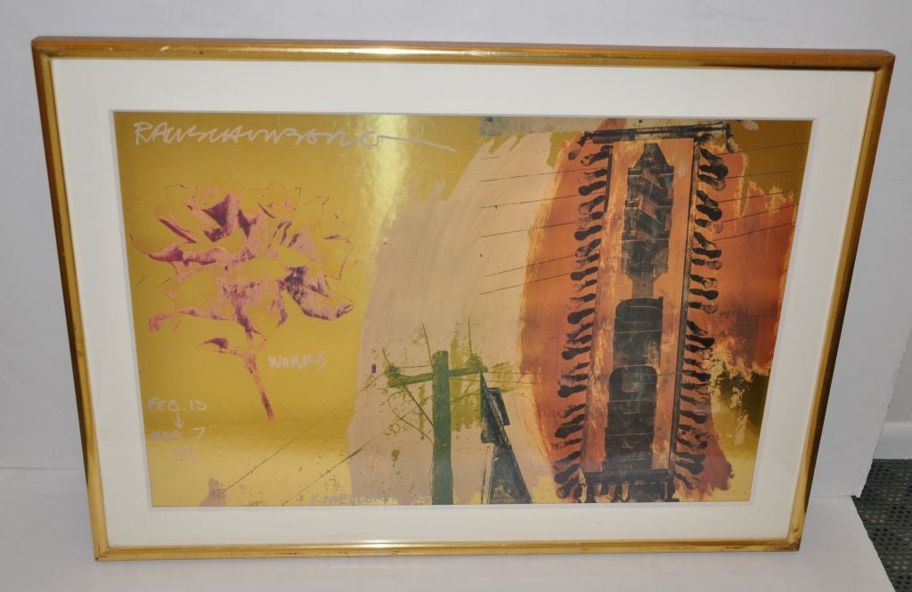 Signed Exhibition lithograph. Knoedler & Co..NY. by Robert Rauschenberg.