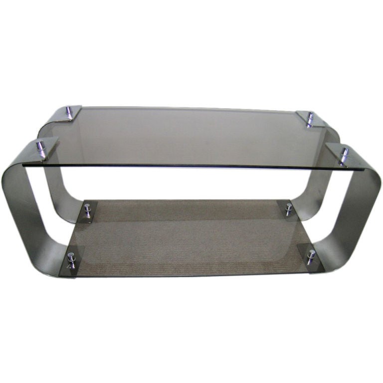Stainless & Smoke Glass Shelf - Francois Monnet