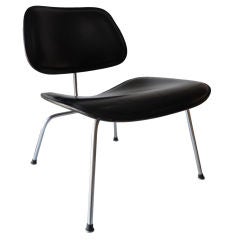Rare Black Leather Eames "LCM" Chair