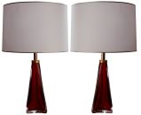 Pair of Cased Glass Table Lamps by Orrefors