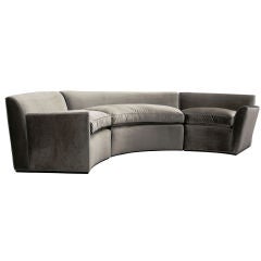 Curved Three Piece Sectional Sofa by James Mont
