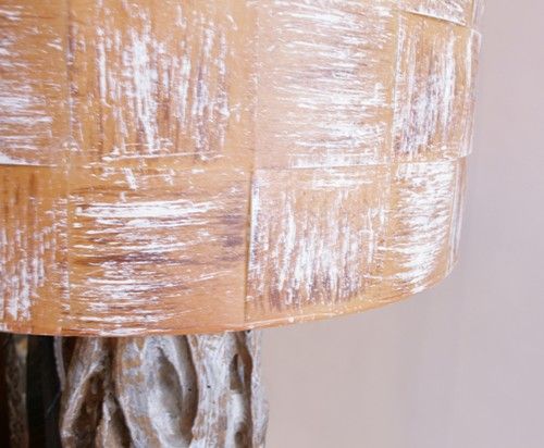 American Oversized Carved Wood Table Lamp by James Mont