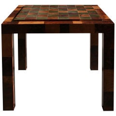 Patchwork Burl Game Table by Paul Evans
