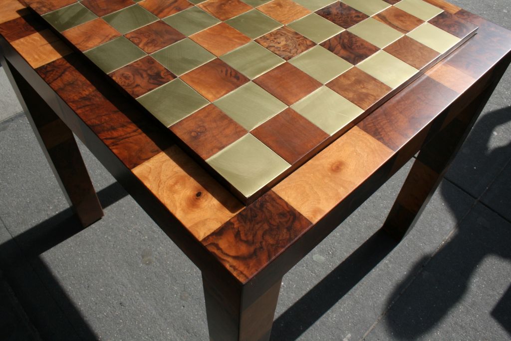 Patchwork Burl Game Table by Paul Evans
