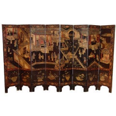 A Chinese Coromandel Eight Panel Screen