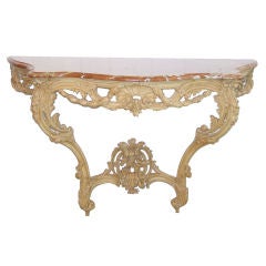 Antique A Louis XV Style Cream Painted Console