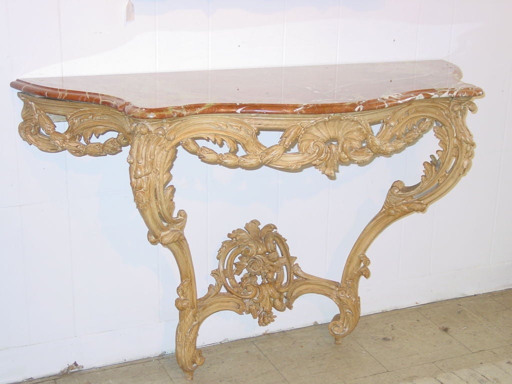 A Louis XV Style Cream Painted Console