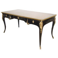 A Régence Style Ormolu Mounted Black Lacquer Desk, by Jansen