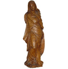 A Franco/Flemish Oak Figure of a Saint