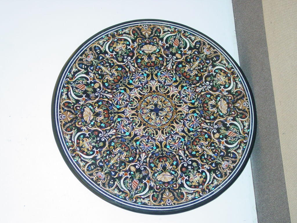 Indian An Modern Pietra Dure Inlaid Marble Top Center Table