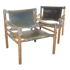 A Pair of Modern Rosewood Armchairs, by Arne Norell