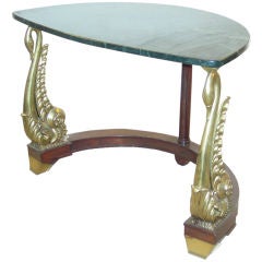 An Empire Style Gilt Bronze and Mahogany Console