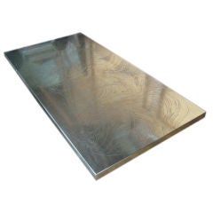 A Signed Etched Brass Coffee Table A Signed Etched Brass Coffee Table