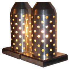 A Pair of Bullet Shaped Super Industrial Table Lamps 4
