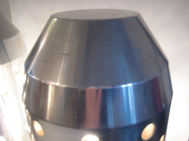 Aluminum A Pair of Bullet Shaped Super Industrial Table Lamps For Sale