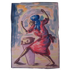 Haiti Vintage Modernist Watercolor