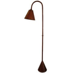 Adnet Leather Double Cone Floorlamp